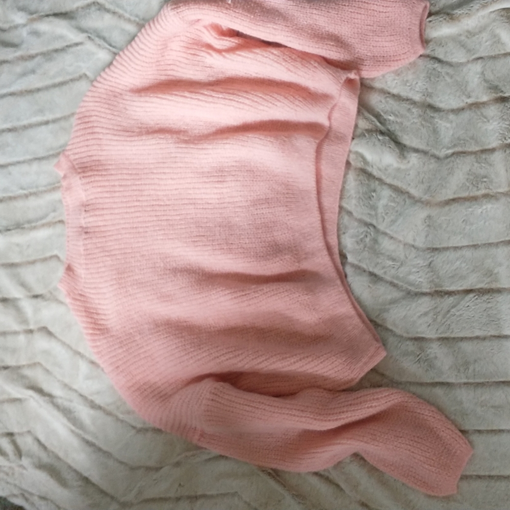 Shein coral, crop sweater